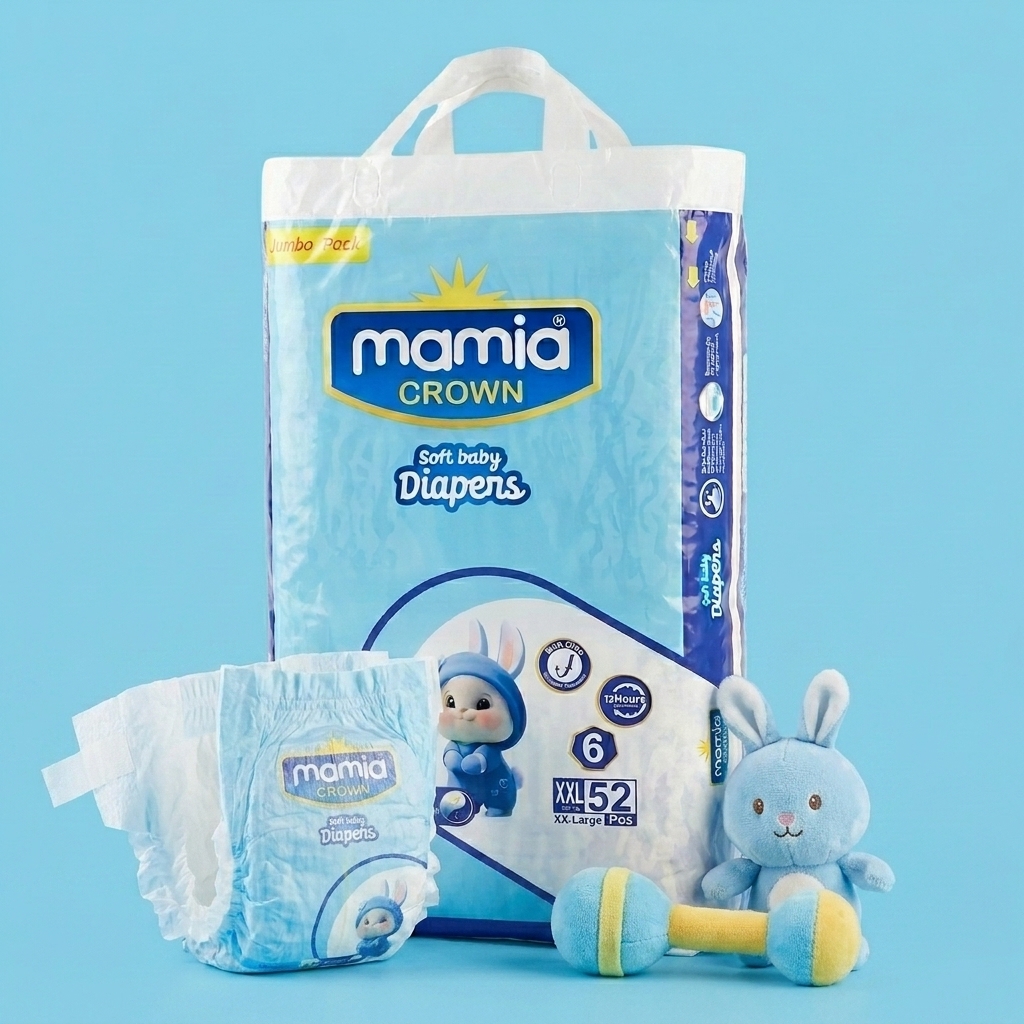 Mamia Crown Diapers – Size 6 (XX-Large) Jumbo Pack (52 Pieces)